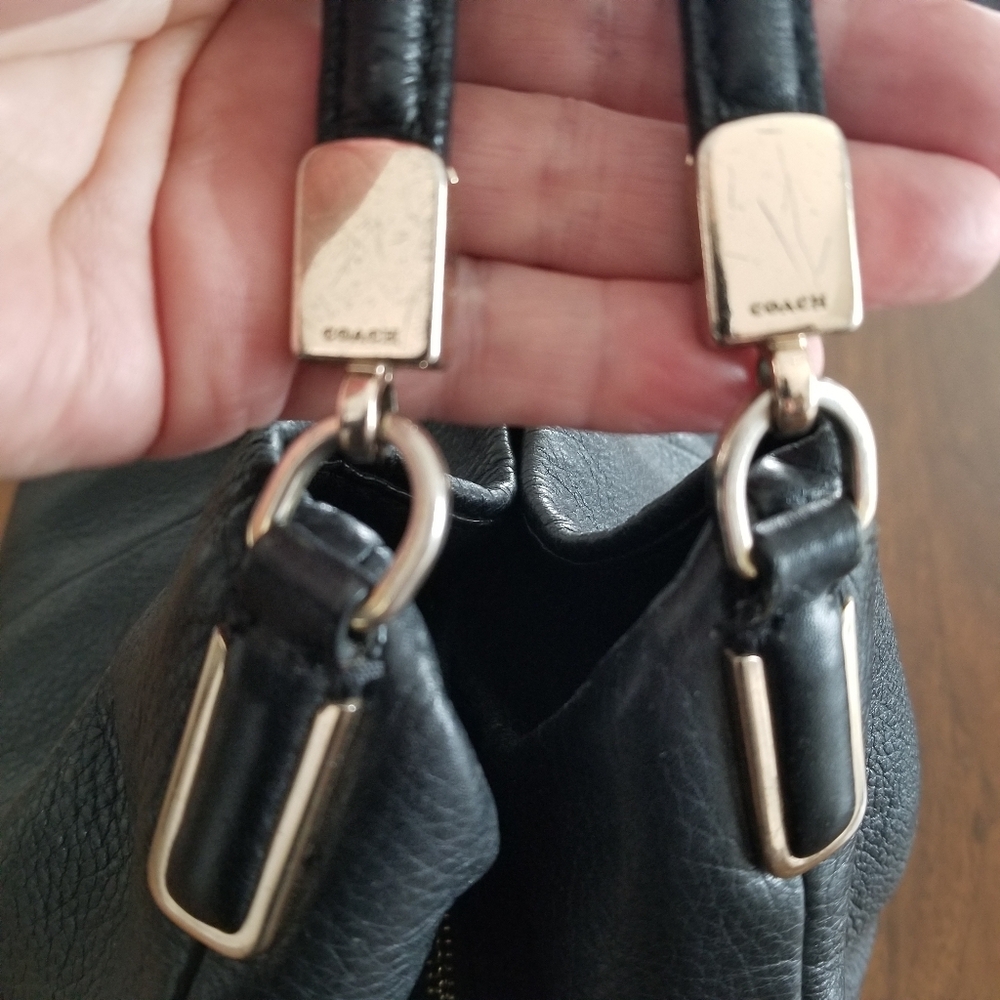 COACH Madison Phoebe 26224 Black Pebbled Leather Handbag Purse - Picture 9 of 16